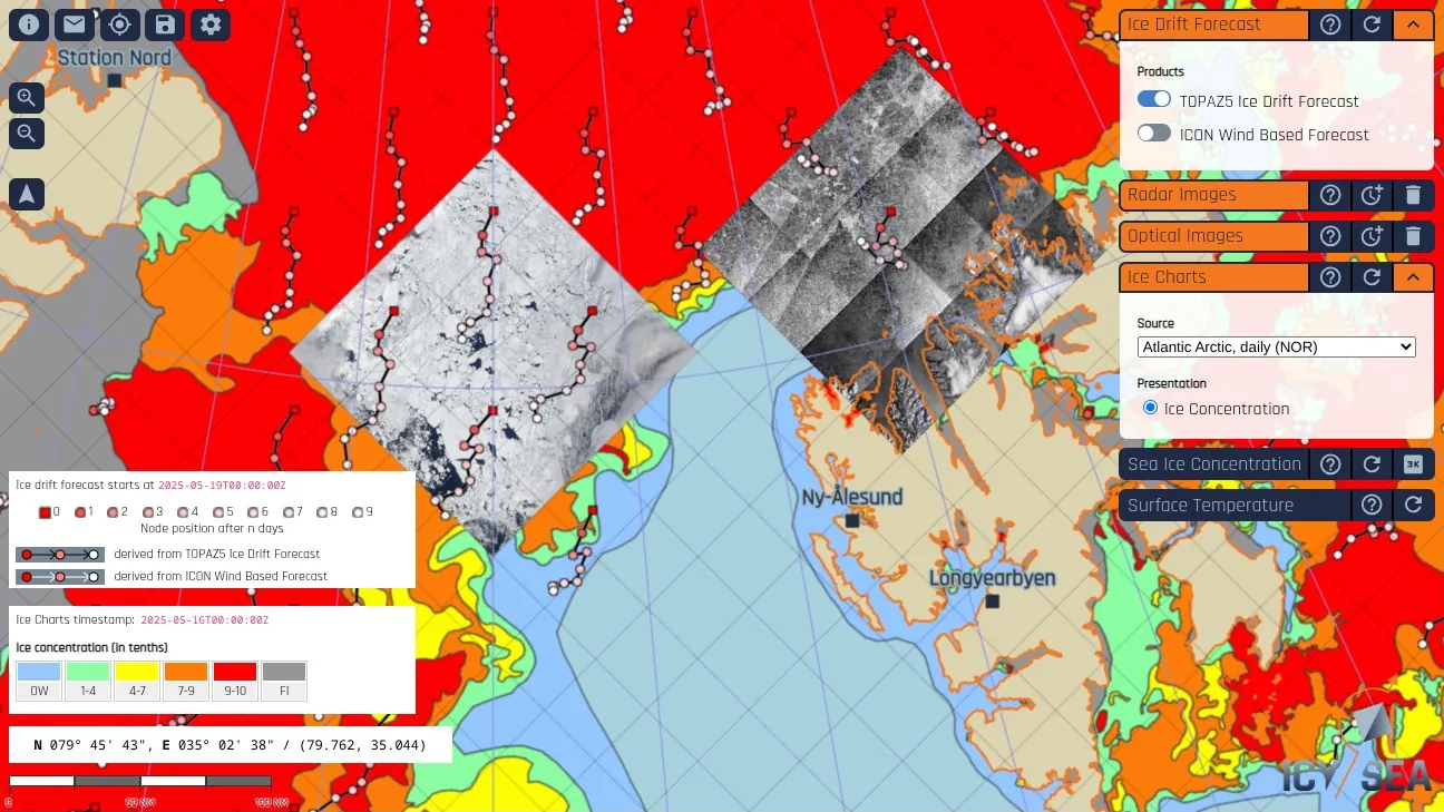Sea ice information service - IcySea