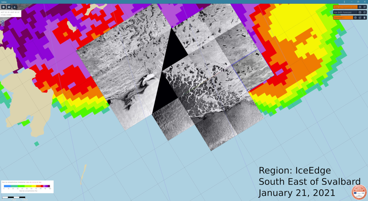 Winter conditions, ice edge south-east of Svalbard