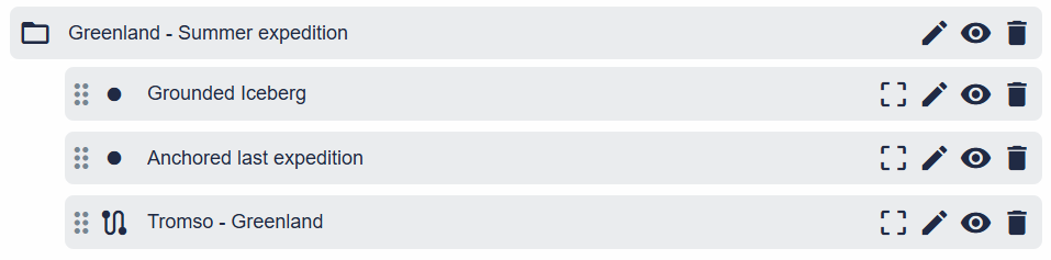 A folder containing multiple features.