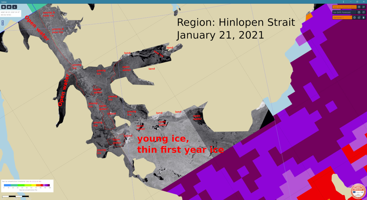Interpretation of winter conditions, Hinlopen Strait